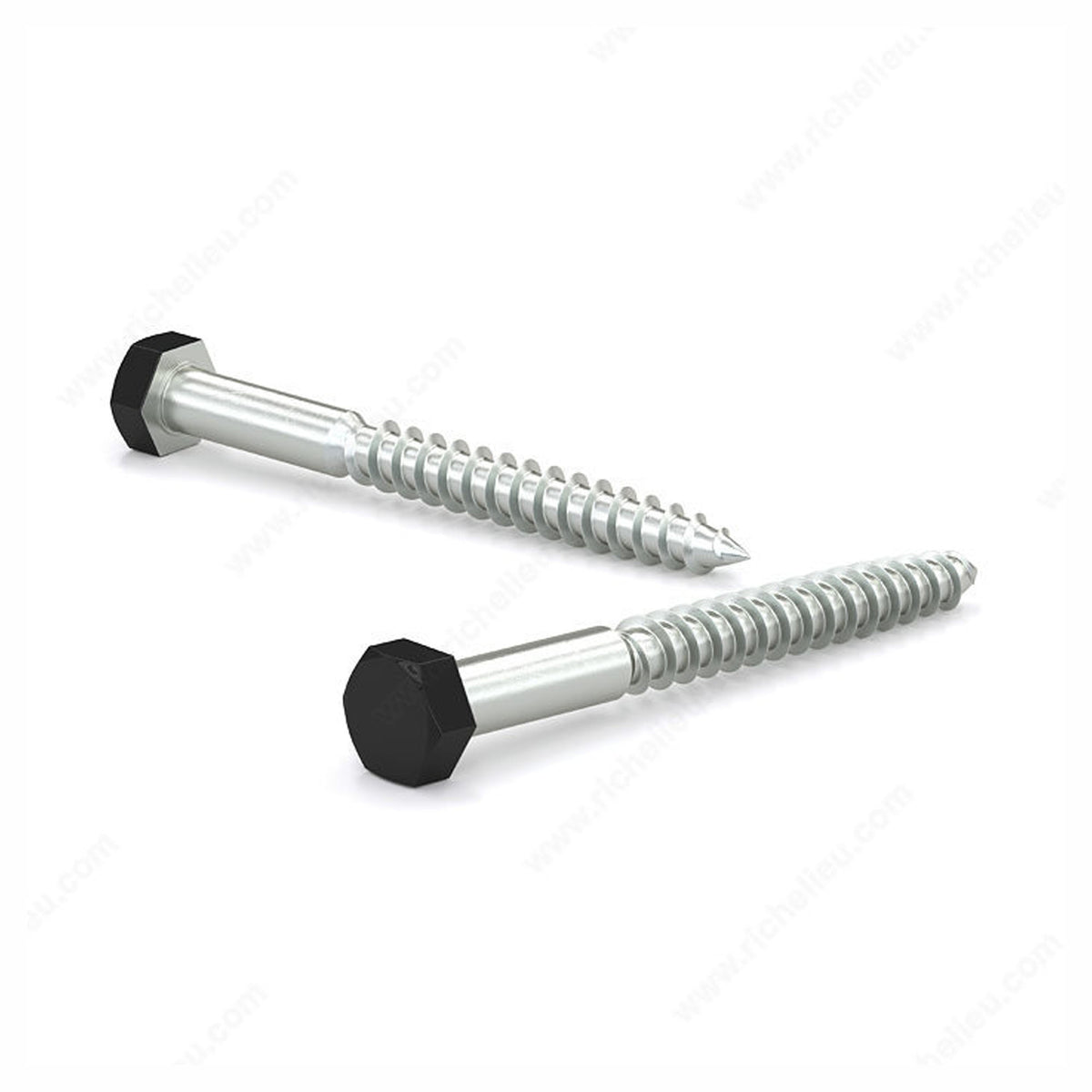 II - Boulon tire-fond, tête hexagonale, noire, 1/4'' x 2'' (emballage de 8)