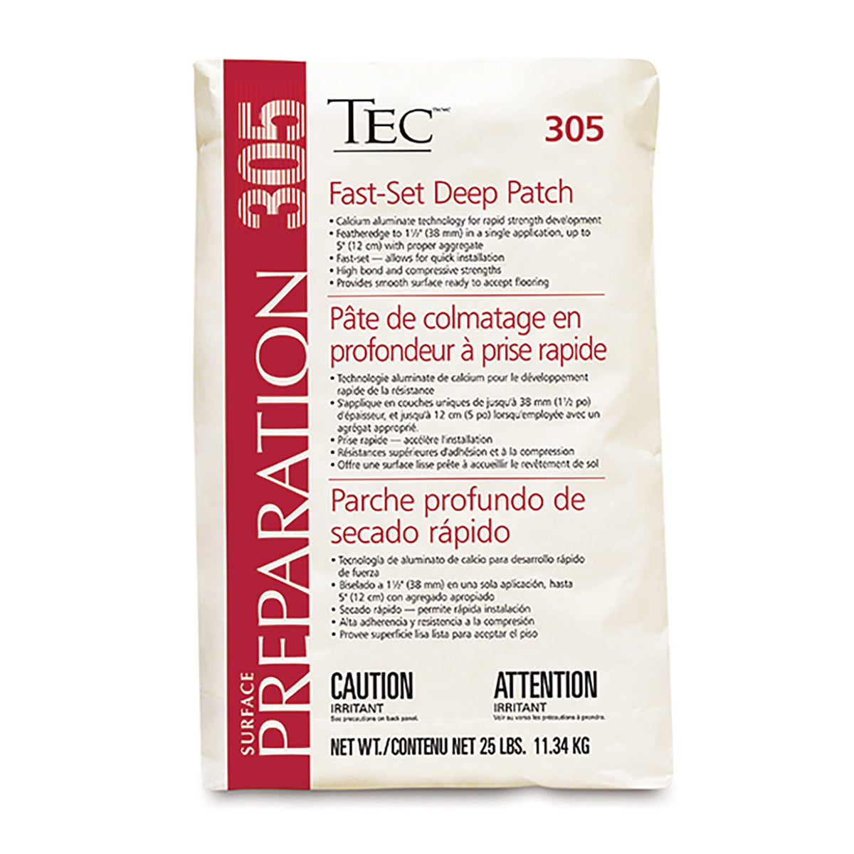 Pâte de colmatage profonde au latex à prise rapide, 25 lb