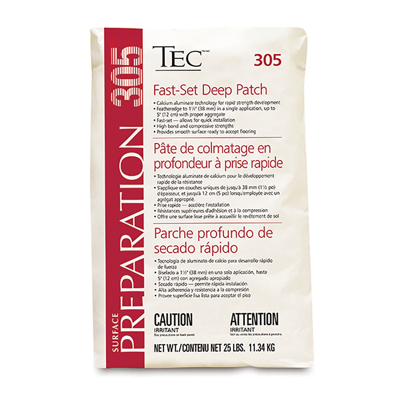 Pâte de colmatage profonde au latex à prise rapide, 25 lb