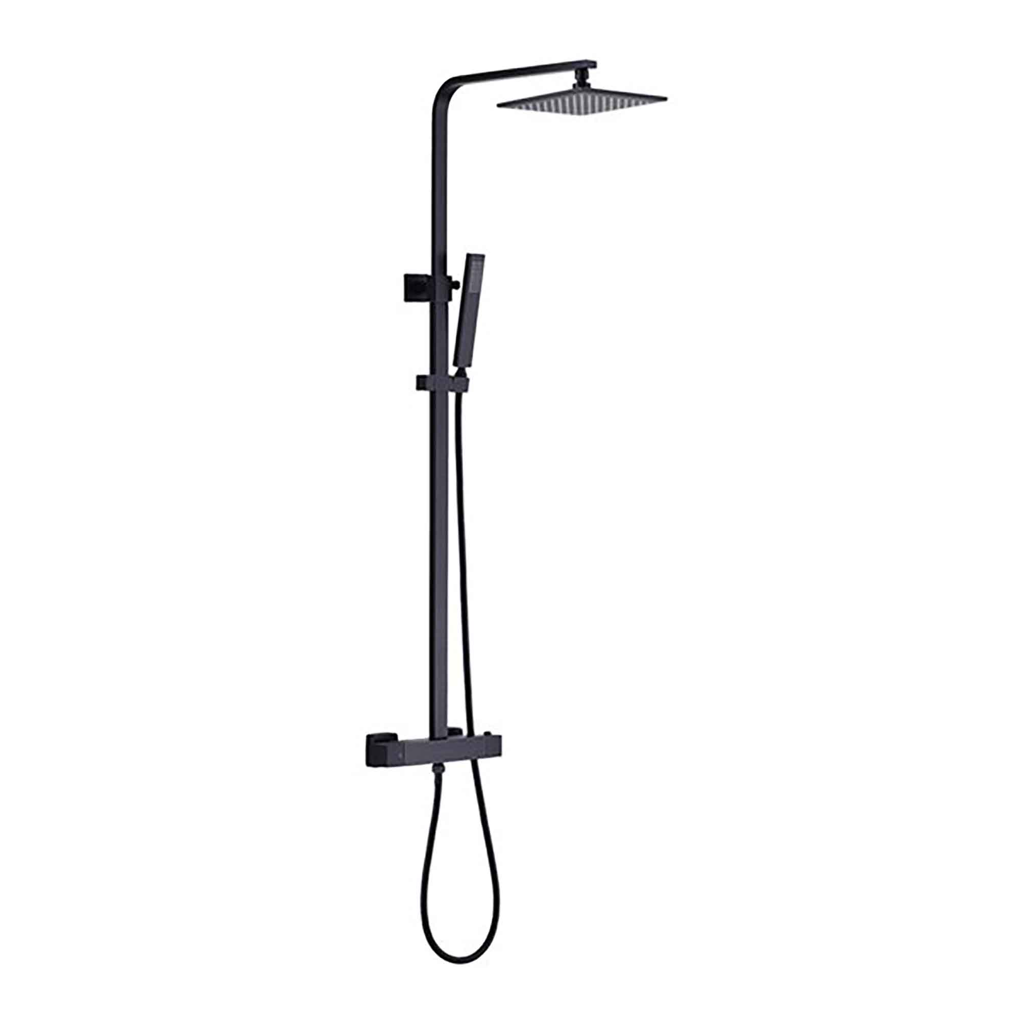 Ensemble complet de robinetterie de douche Irène, noir mat