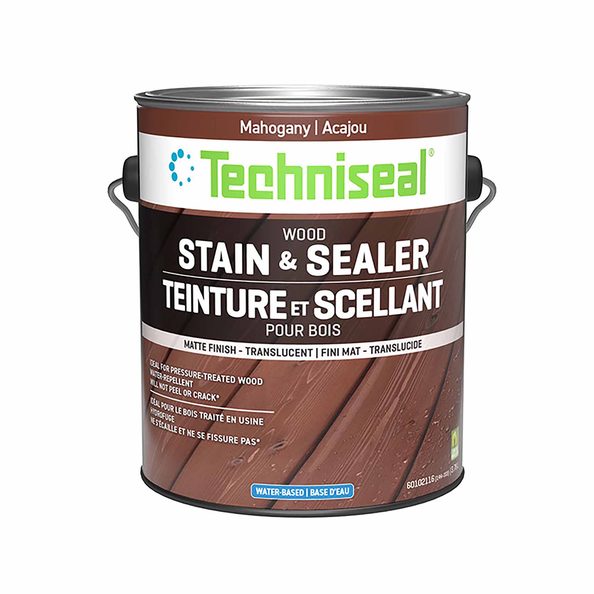 Teinture mate et scellant pour bois à base d'eau, acajou (3,78 L)