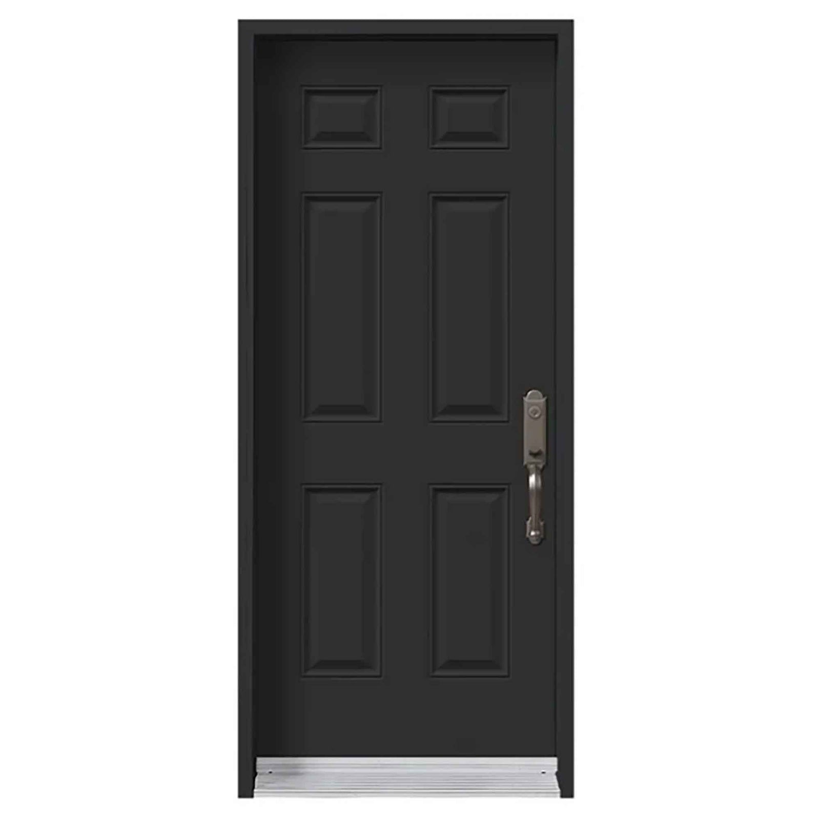 Porte d'acier extérieur modèle B01, gauche, 34'', noire