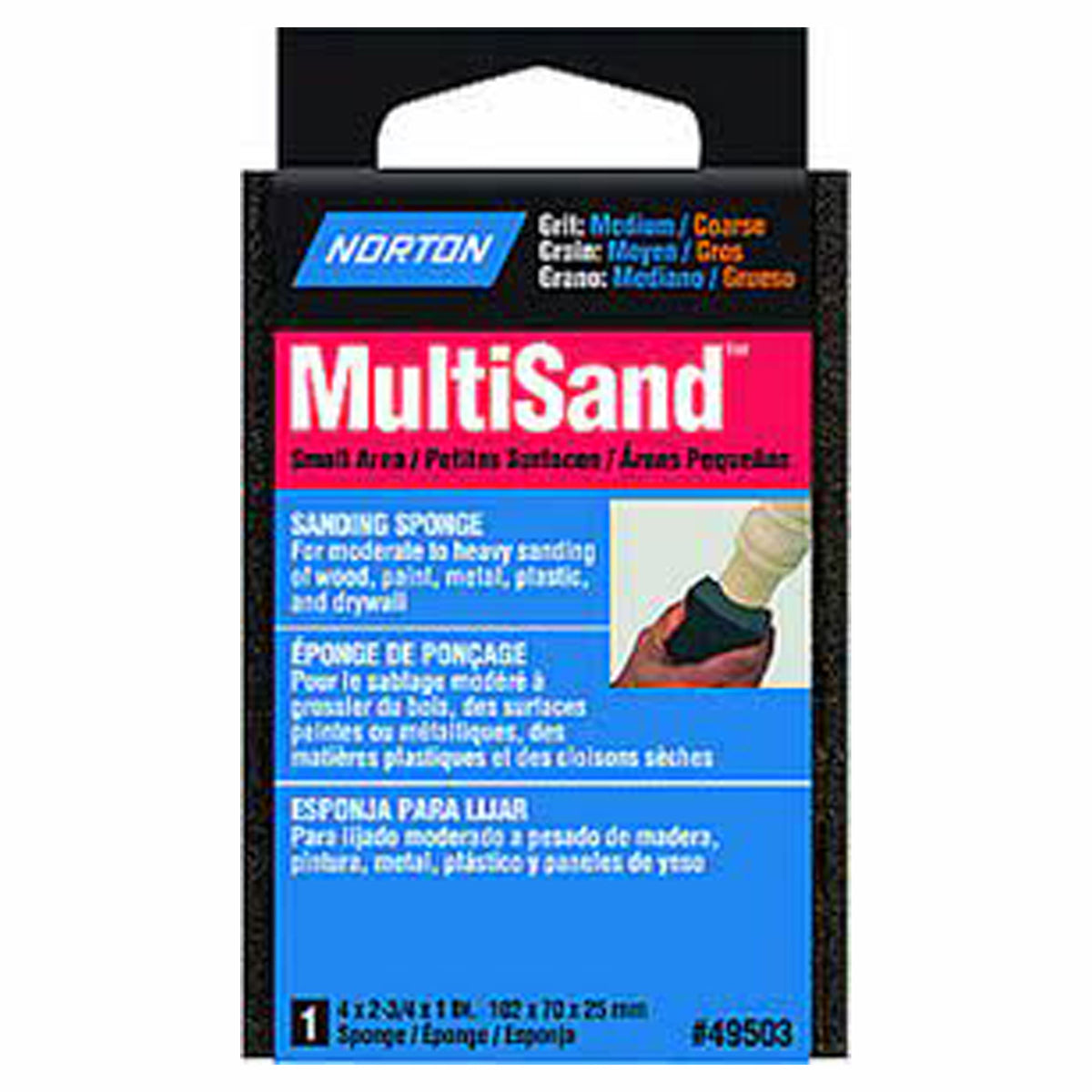 Éponge papier de verre, 4'' X 2-3/4'' X 1'', moyen / gros