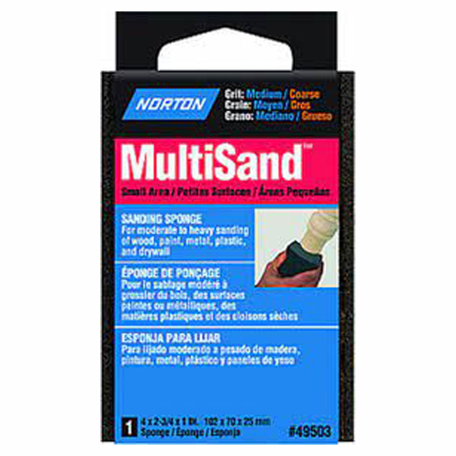 Éponge papier de verre, 4'' X 2-3/4'' X 1'', moyen / gros