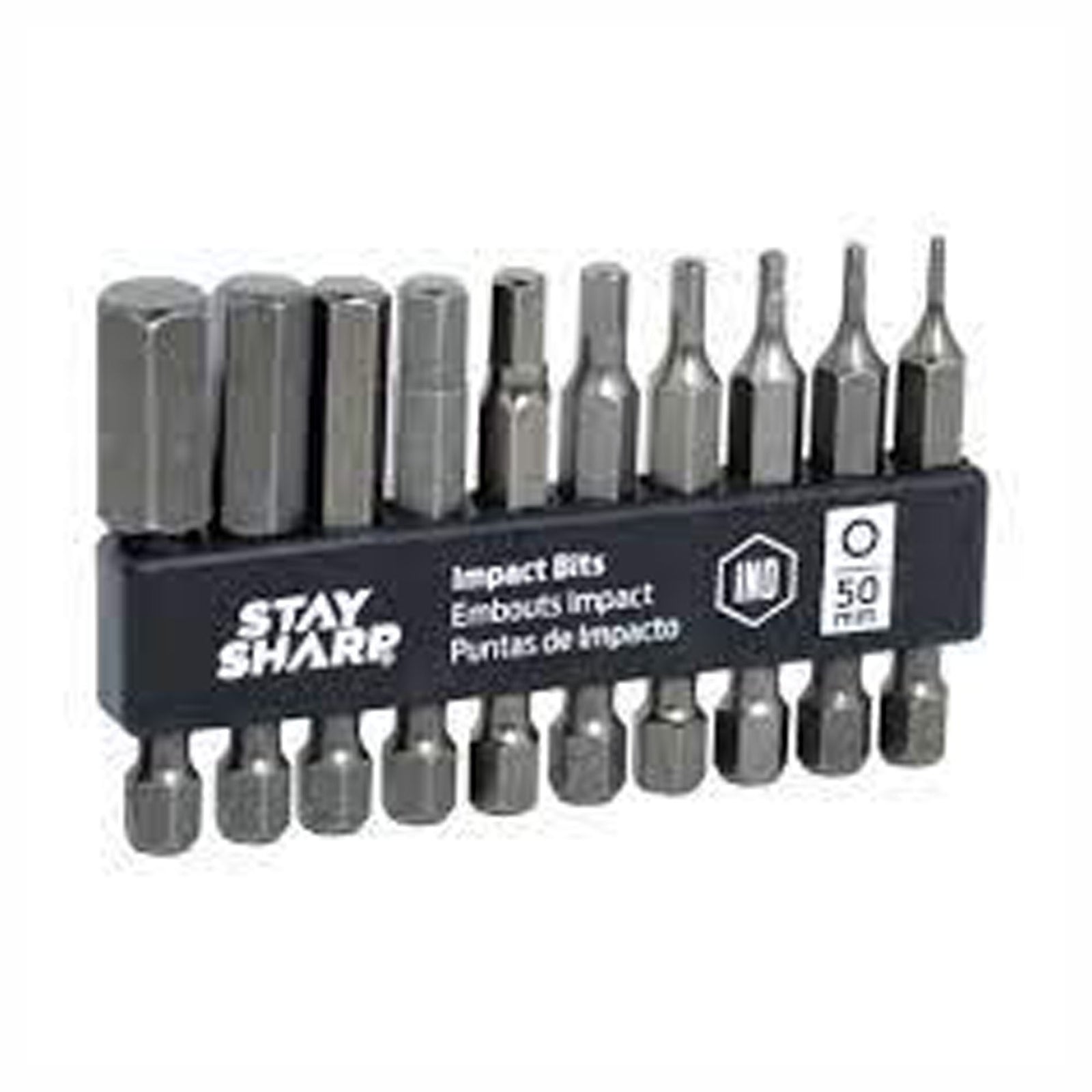 Ensemble d'embouts clip hexagonal impact, 50 mm ( emballage de 10)