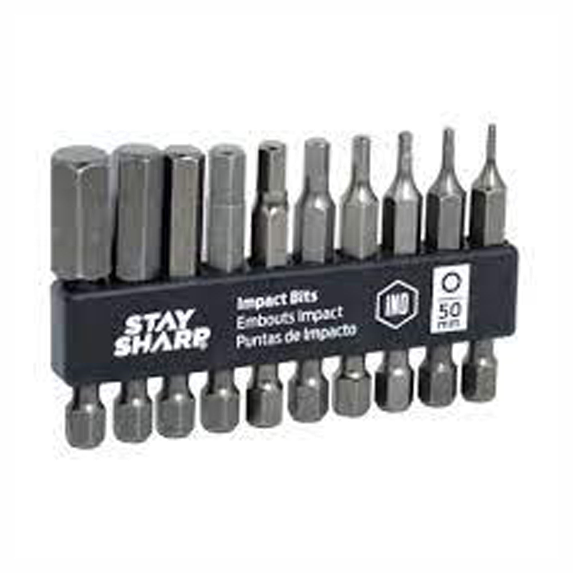 Ensemble d'embouts clip hexagonal impact, 50 mm ( emballage de 10)