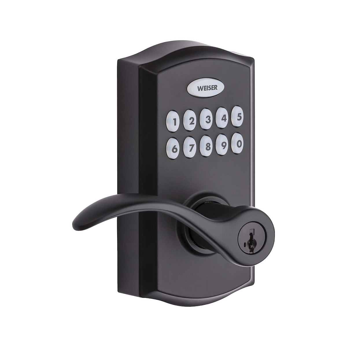 Poignée électronique de grade commercial Smart Code 10 avec levier Toluca, noir mat