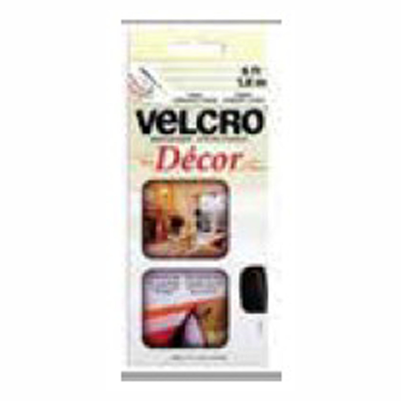 Attache Velcro adhésive, noire, 3/4'' x 5'