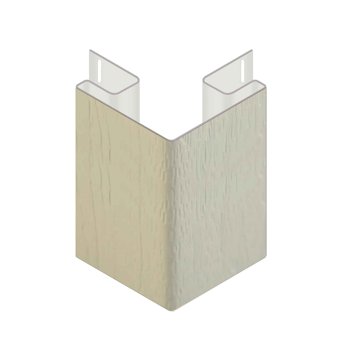 Moulure de coin extérieur en vinyle de couleur sable, 10&#39; x 3/4&quot; x 3&quot;