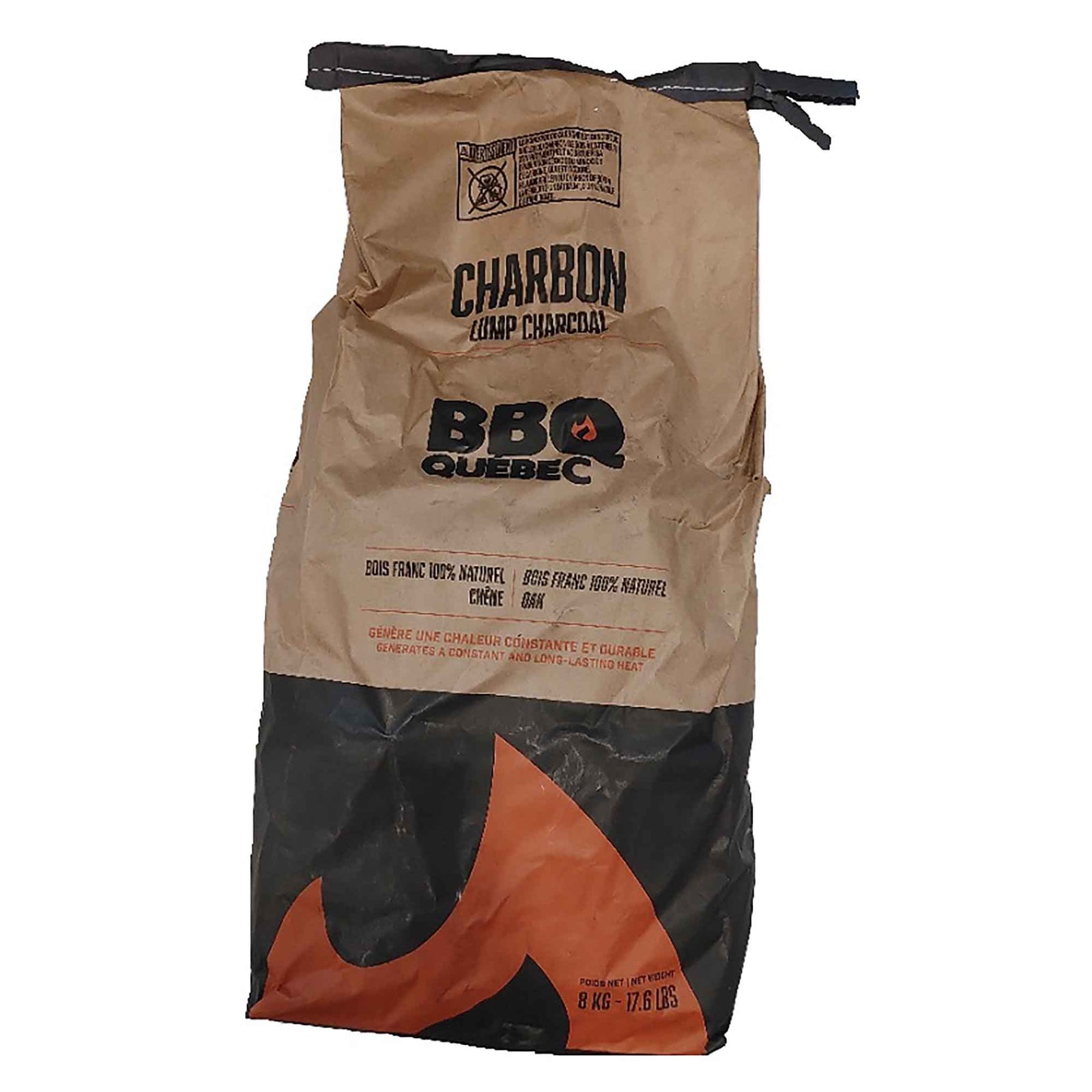 Briquette de charbon de bois de chêne BBQ Québec, 8 kg