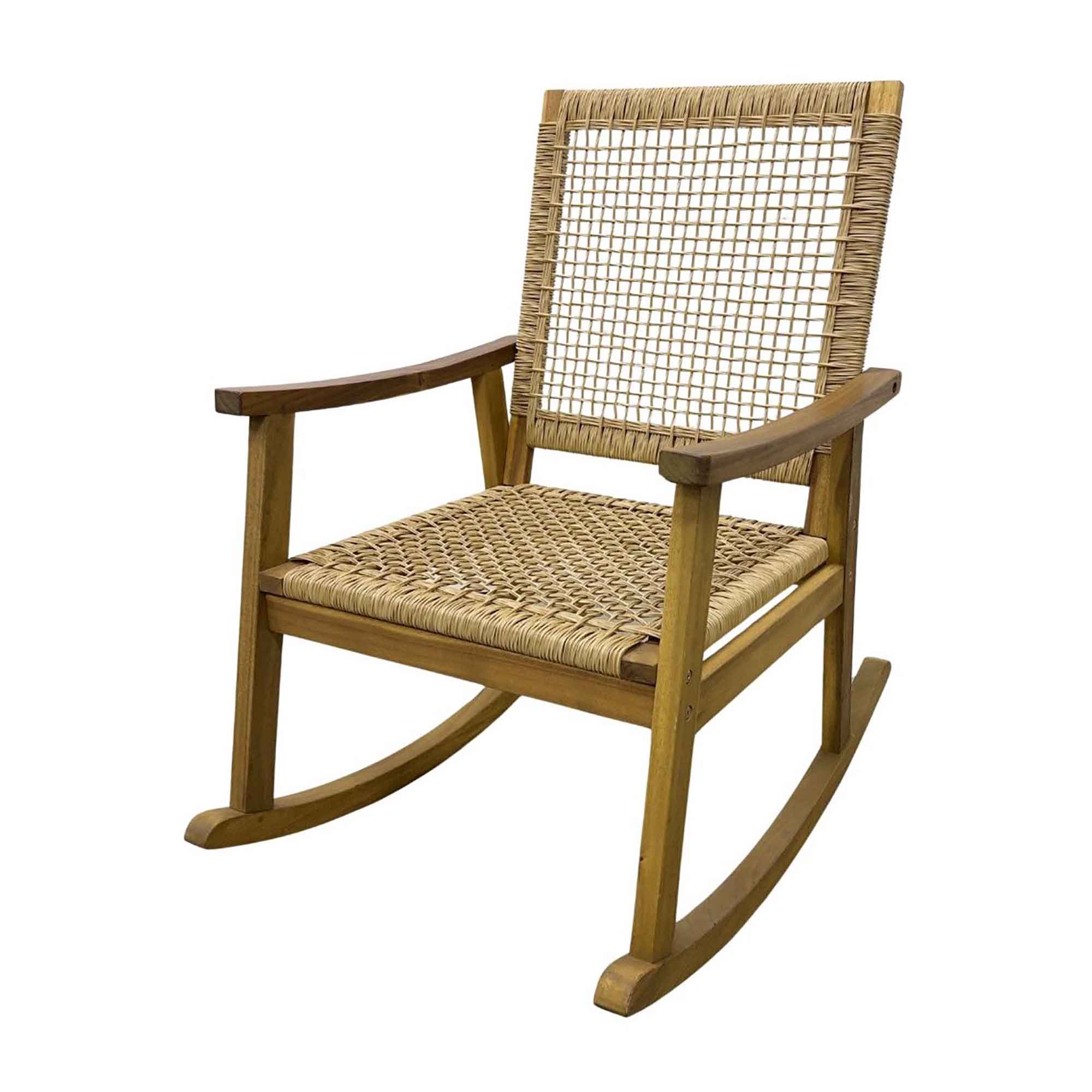 Chaise berçante Lara avec assise et dossier en osier