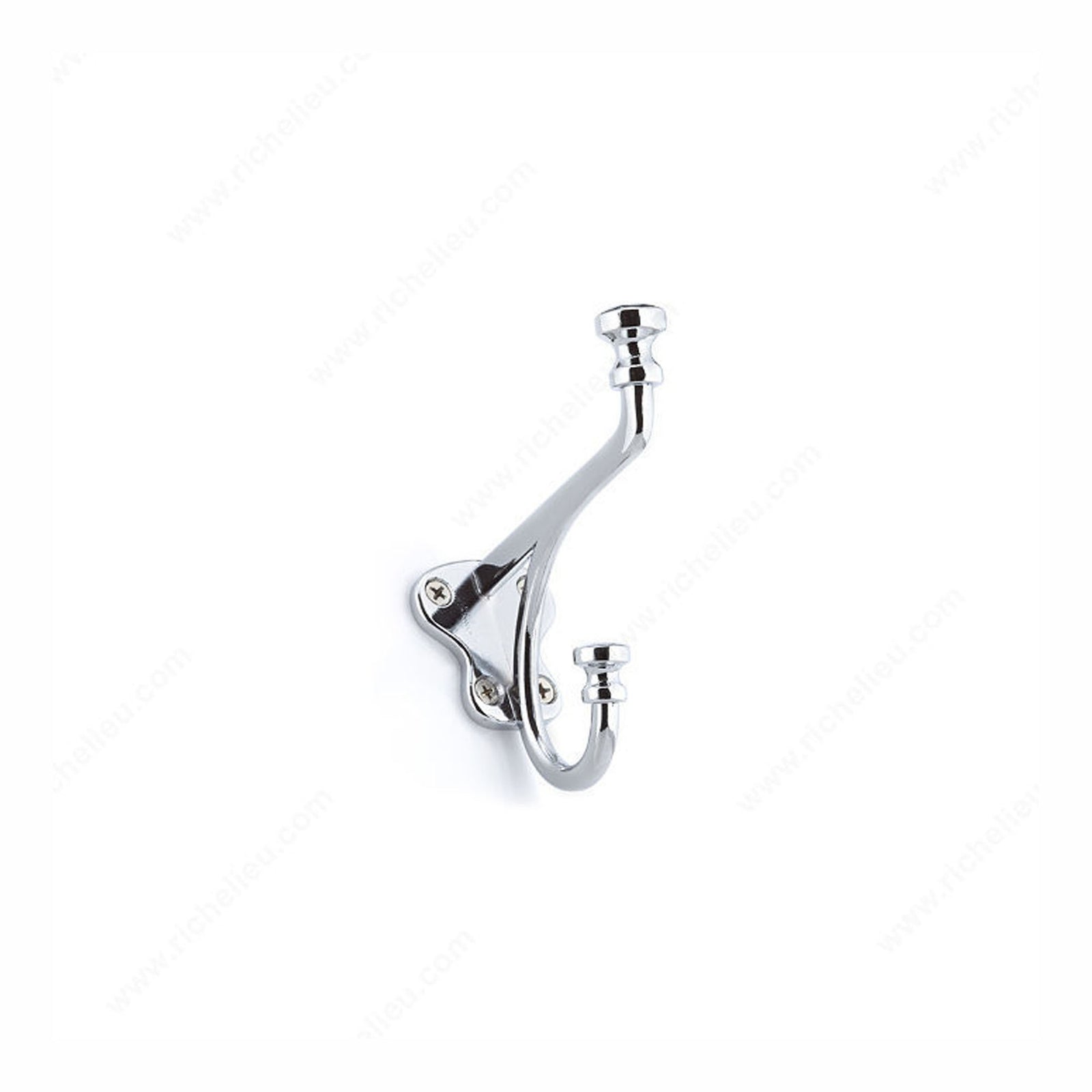 Crochet classique double, chrome, 4''
