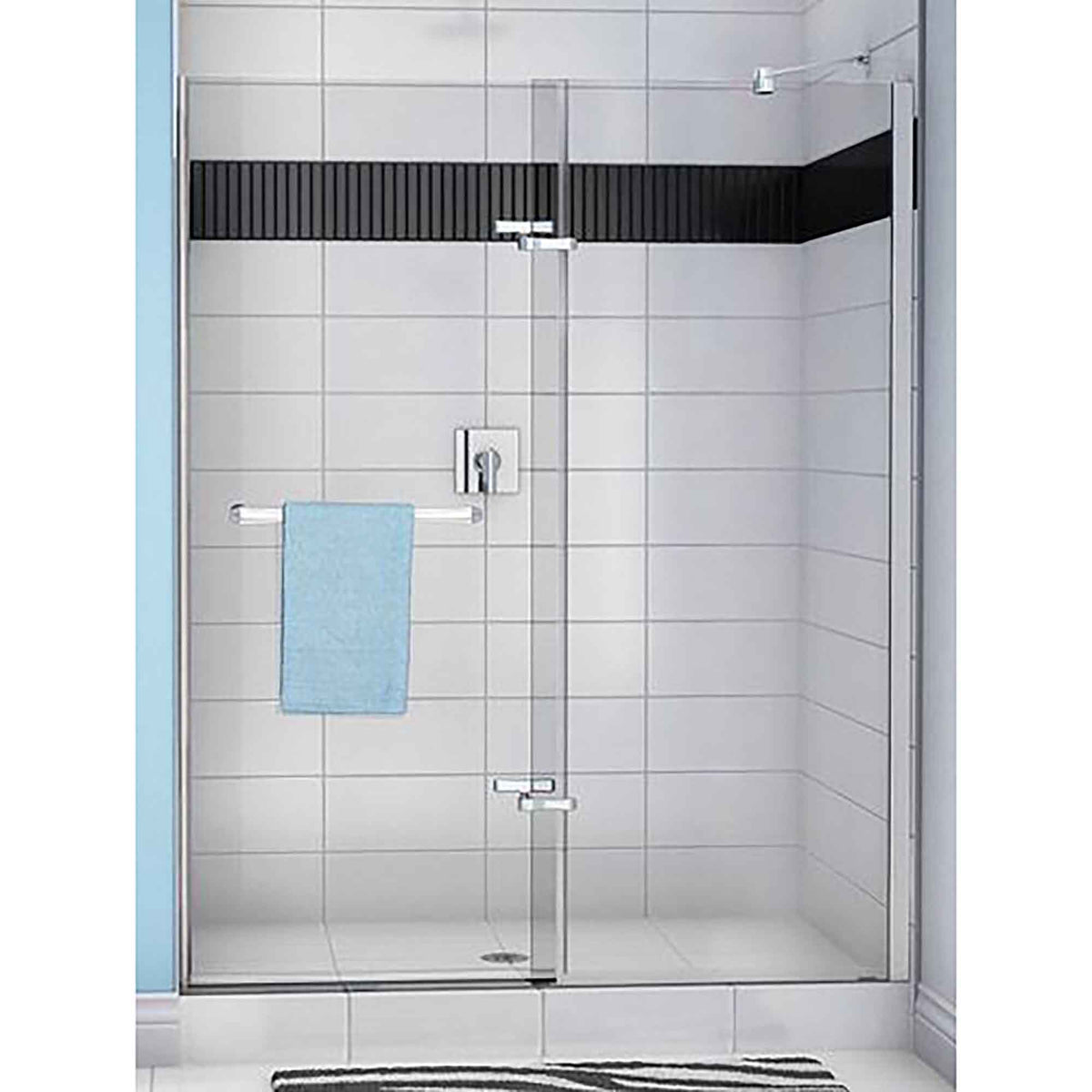 Porte de douche pivotante Reveal 48’’, chromée