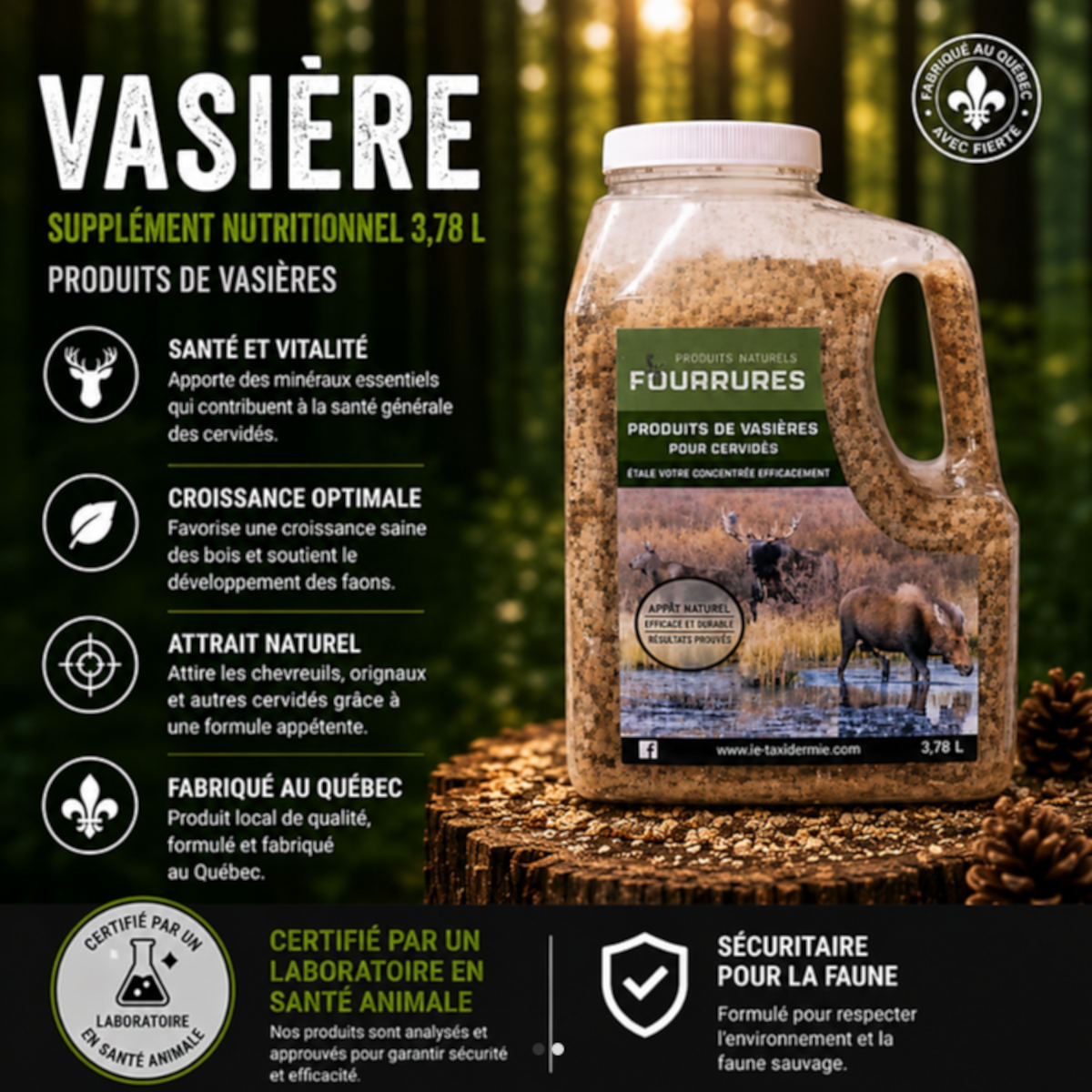 Produit de vasières pour orignaux, 4.78 litres