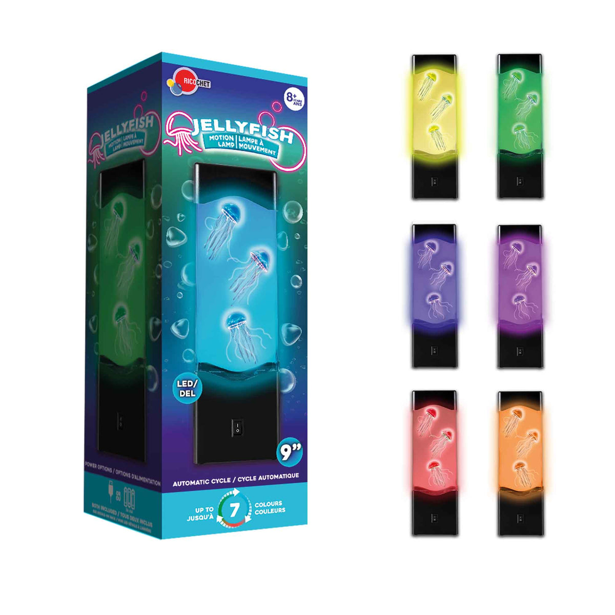 Lampe à mouvement &#39;&#39;Méduse&#39;&#39; de 9&#39;&#39;, jusqu&#39;à 7 couleurs