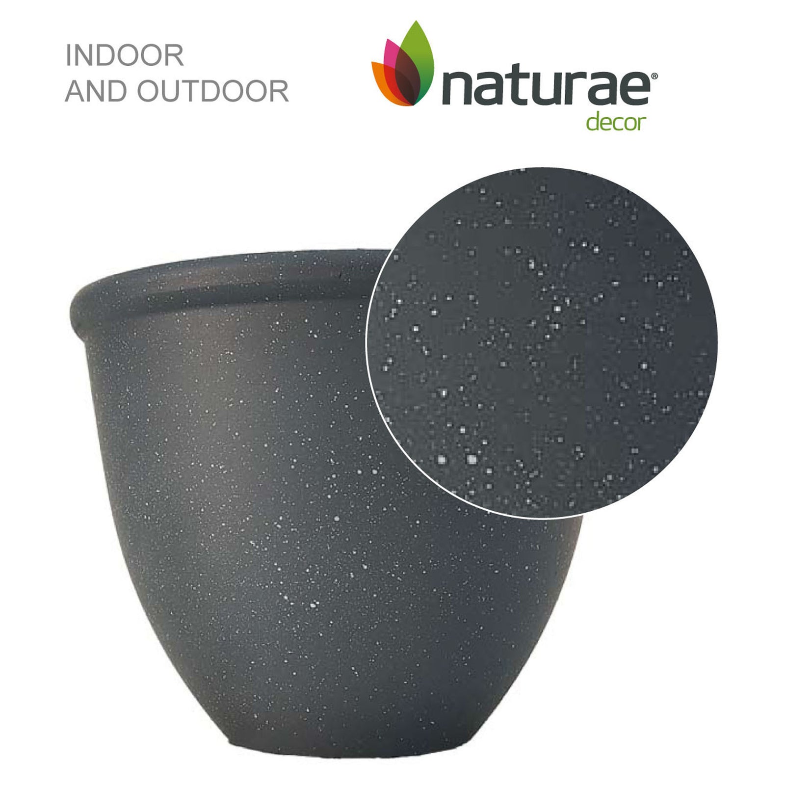 Pot pour plante, Rond, Gris, 6'' x 8''