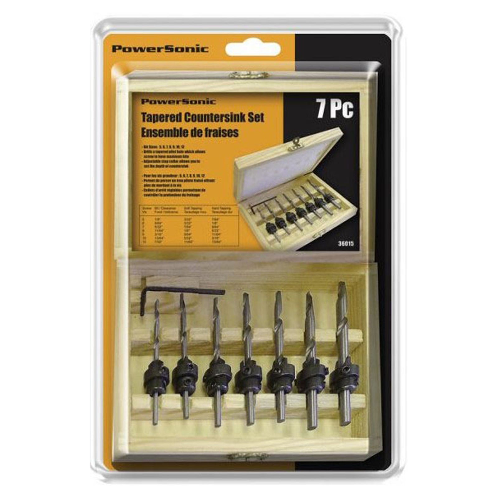 Ensemble de 7 pièces, forets à fraiser pour le bois, avec clés