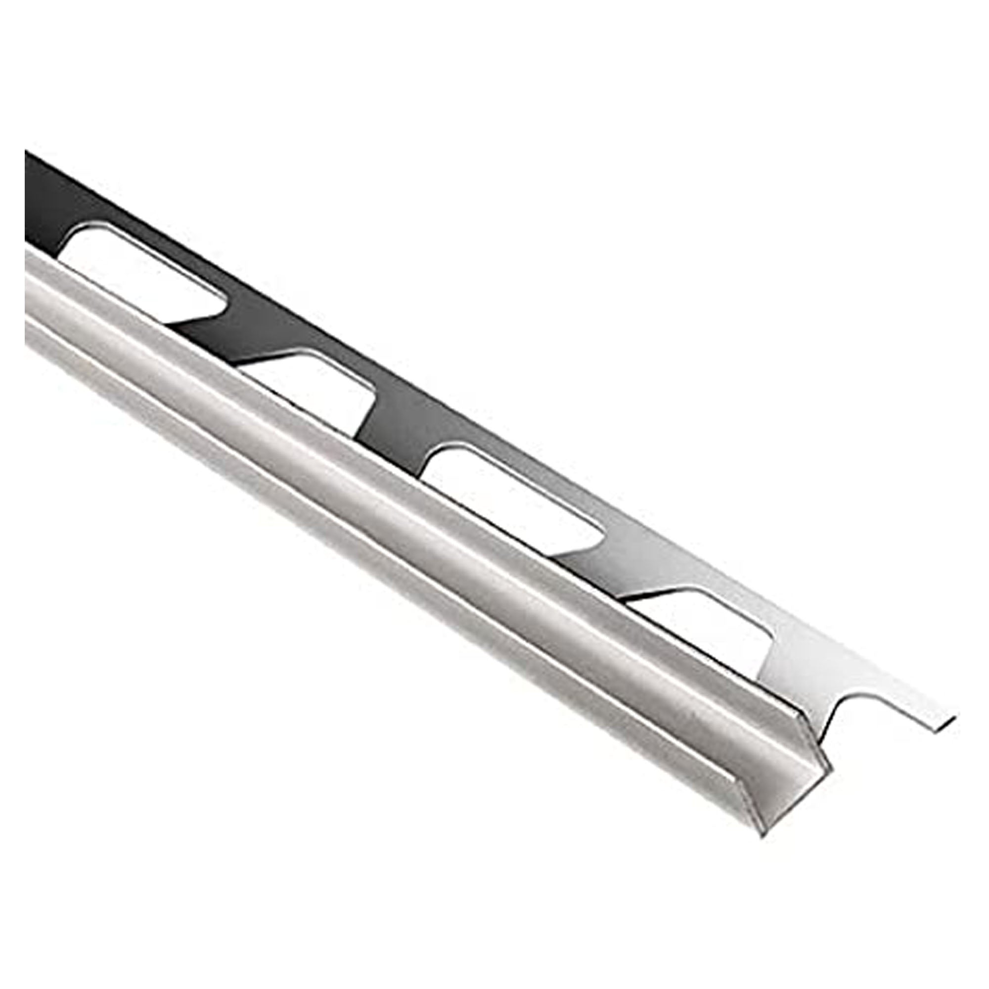 Profilé de protection des bords décoratif avec canal de support pour panneaux de verre aluminium satiné 3/8''