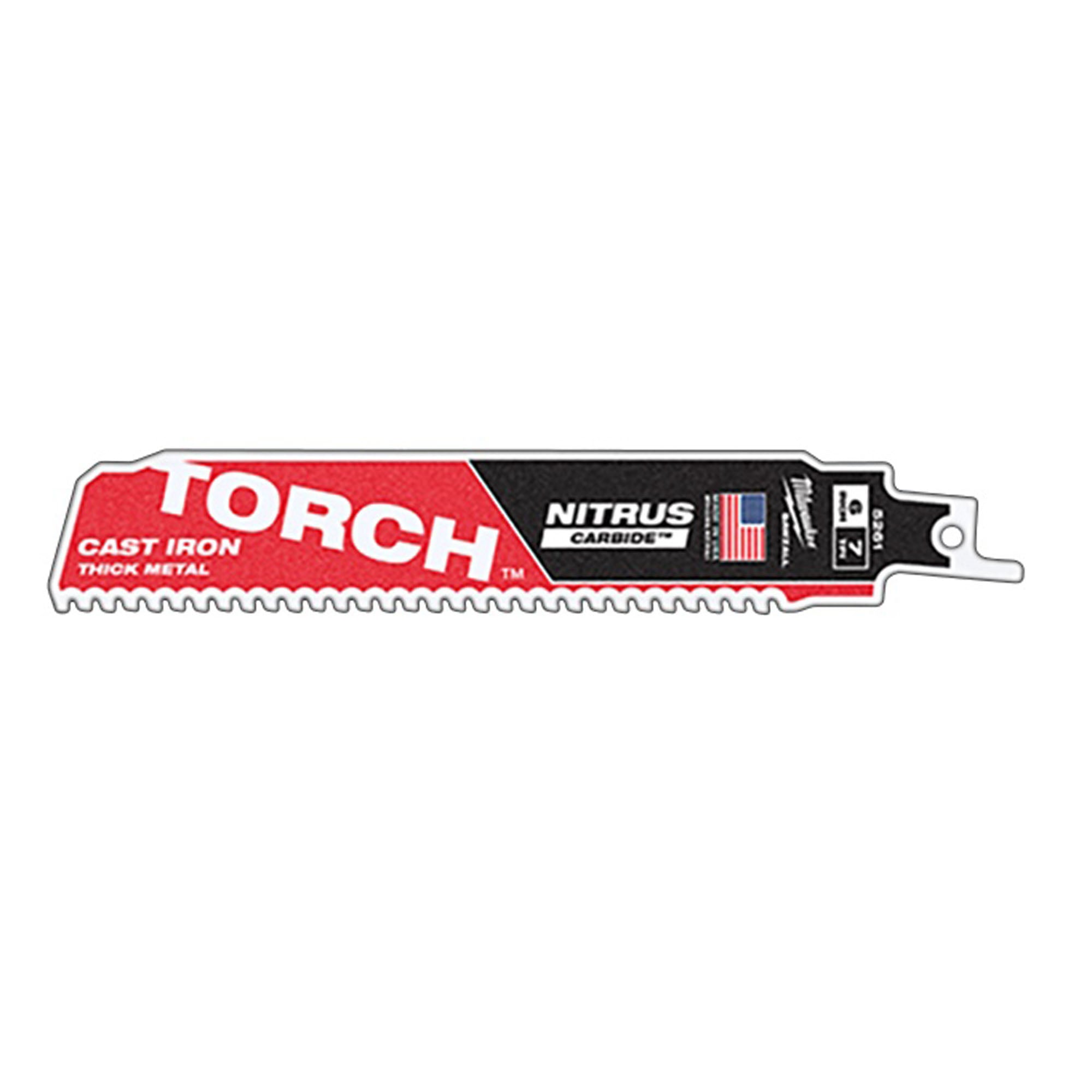 Lame de scie alternative Sawzall Torch Nitrus au carbure, 6'' X 7 TPI