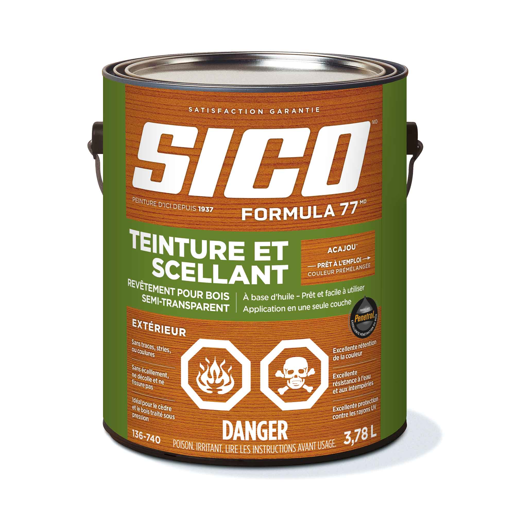 Teinture extérieur Formula 77, acajou, 3,78 litres