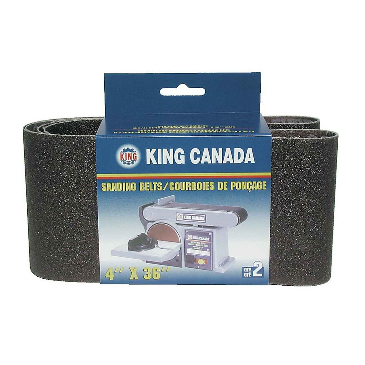 Courroies de ponçage pour le bois de 4" x 36", grain 80 (2 unités)