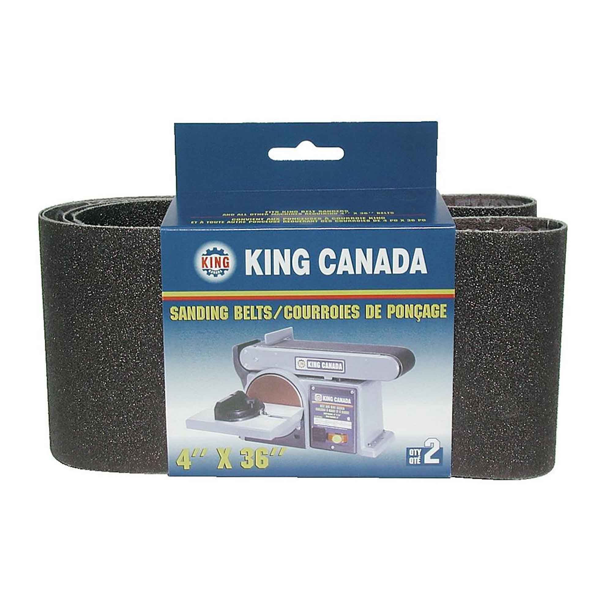 Courroies de ponçage pour le bois de 4" x 36", grain 80 (2 unités)