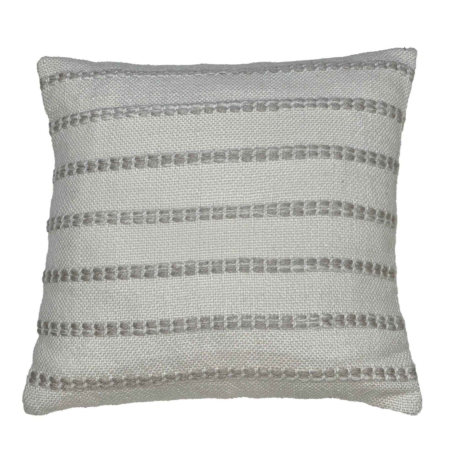 Coussin à rayures Natural, 18'' x 18'' (crème)
