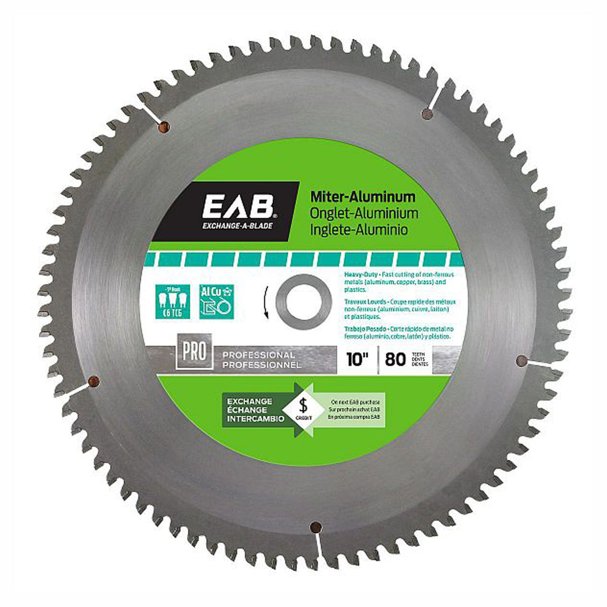 Lame de scie professionnelle, au carbure, 10'' x 80 dents