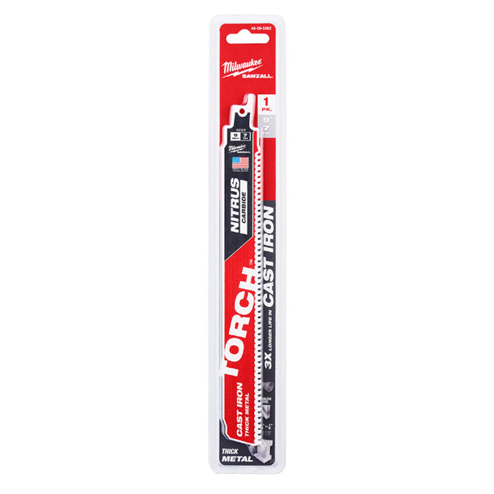 Lame de scie alternative Sawzall Torch Nitrus au carbure, 9'' X 7 TPI