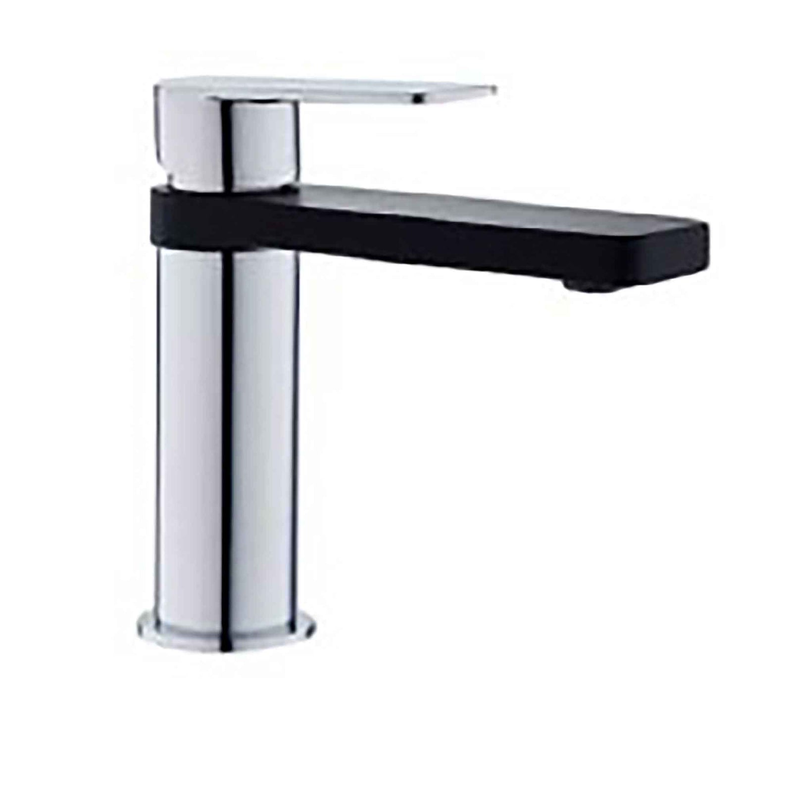 Robinet de lavabo rond, mono trou Ira, noir et chrome