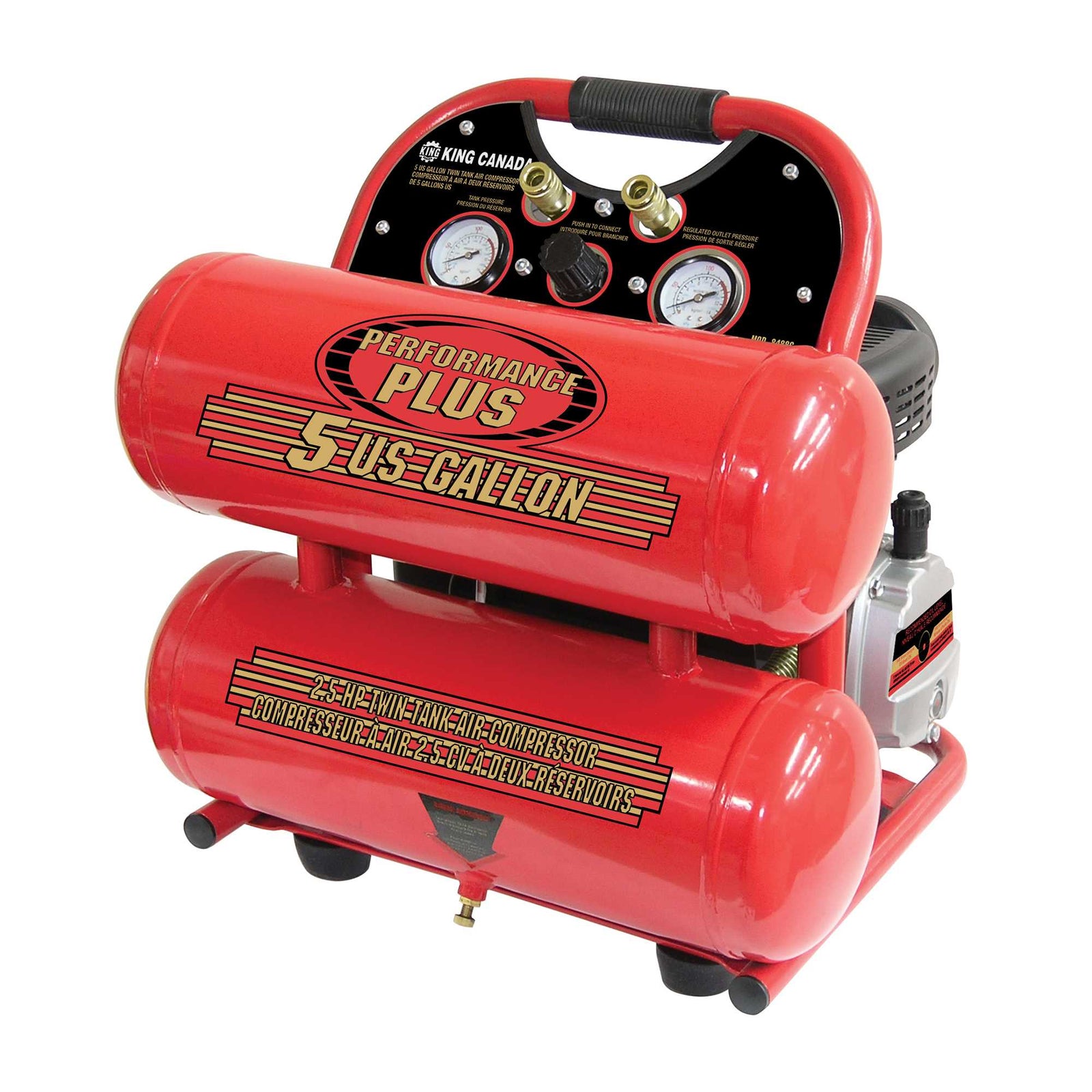Compresseur à air à deux réservoirs de 5 gallons