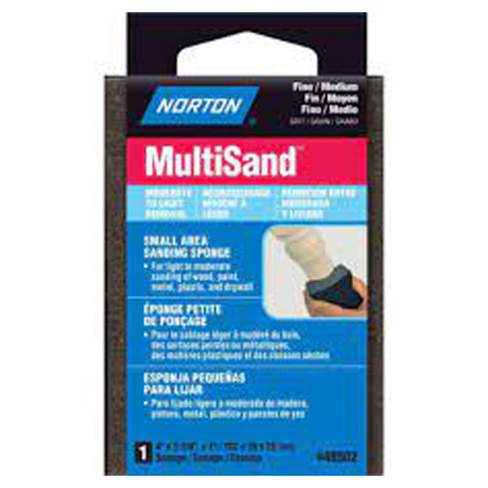 Éponge papier de verre, 4'' X 2-3/4'' X 1'', fine / moyenne