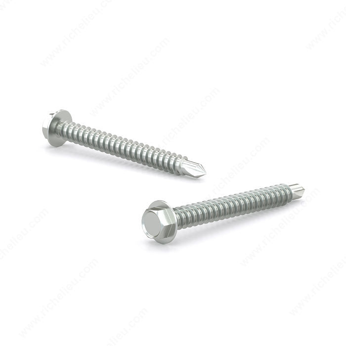 Vis autoperceuse à tête ronde plaquée zinc &quot;Tek&quot; pour le métal, #10-16 x 5/8&quot; (100 unités)