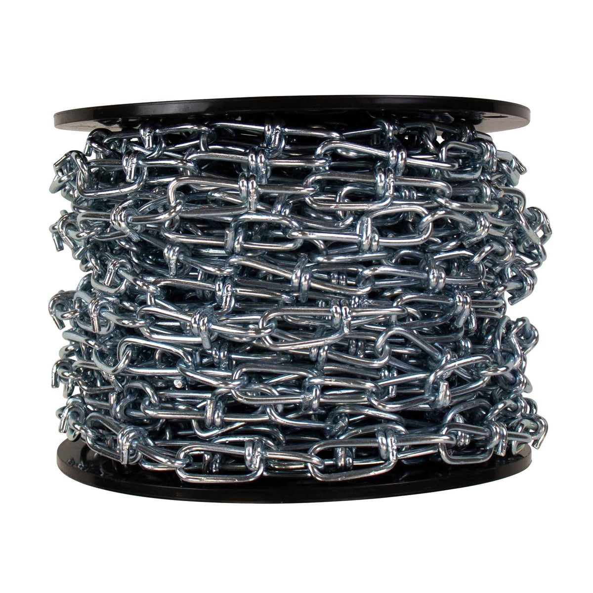 Chaîne à boucles doubles en acier plaqué zinc, #2/0 x 75' (vendue au pied linéaire)