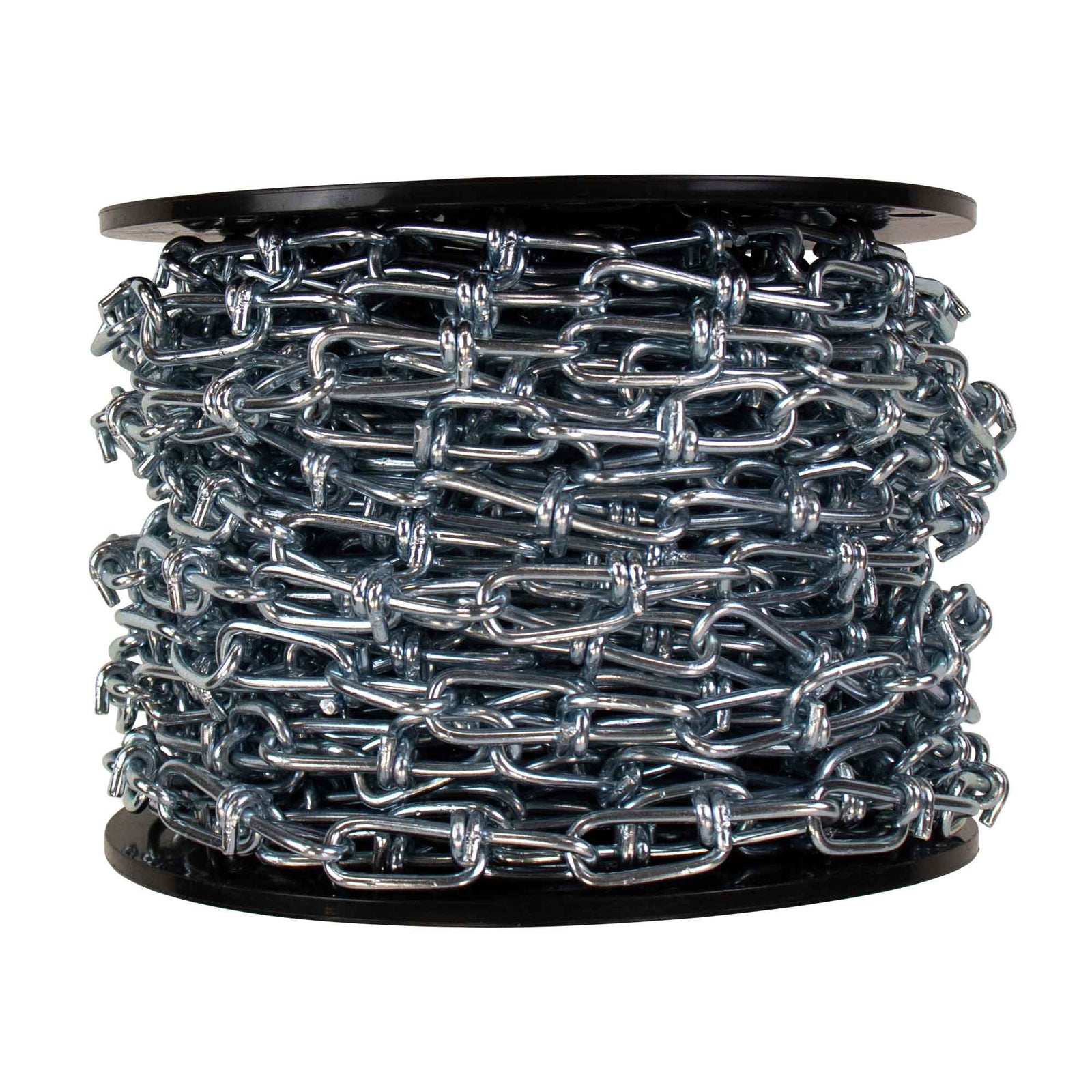 Chaîne à boucles doubles en acier plaqué zinc, #2/0 x 75' (vendue au pied linéaire)