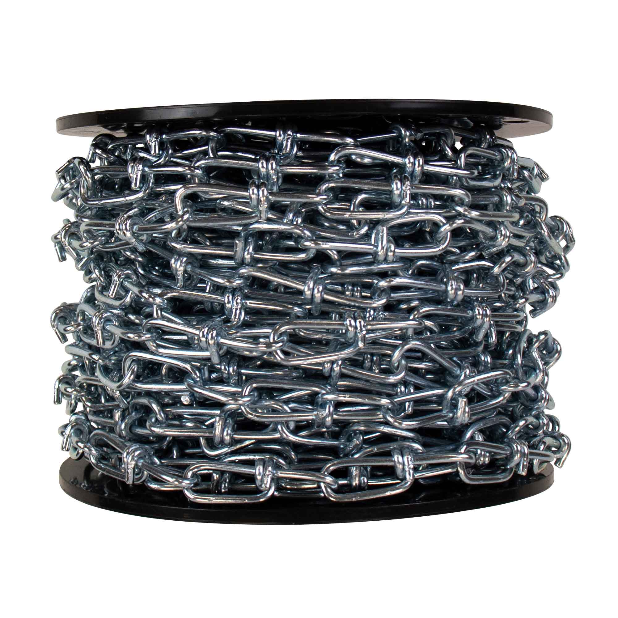 Chaîne à boucles doubles en acier plaqué zinc, #2/0 x 75' (vendue au pied linéaire)