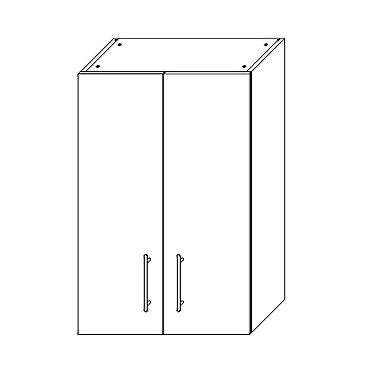 Caisson haut d&#39;armoire 2 portes, 2 tablettes, 30&#39;&#39;, gris lustré