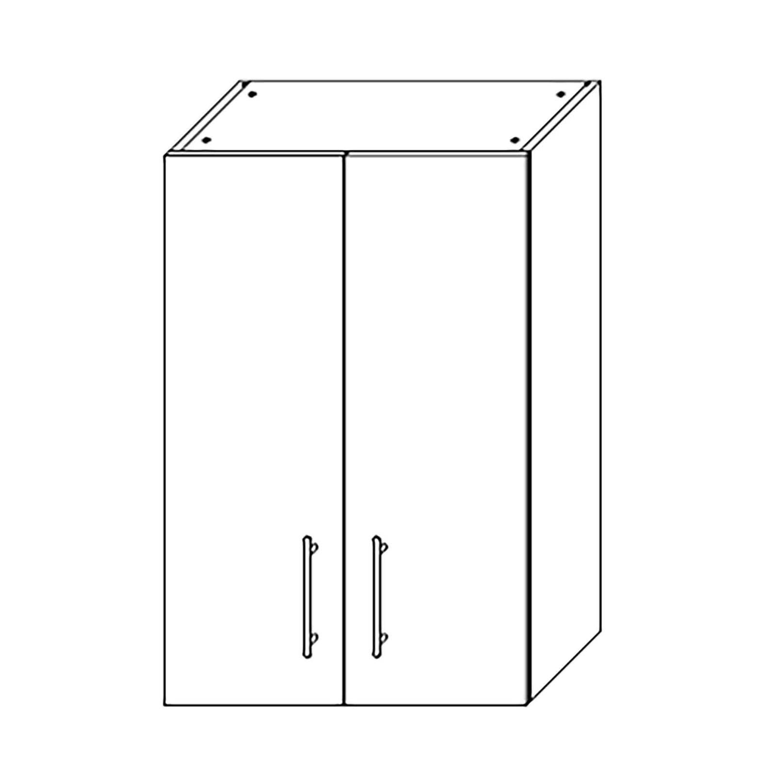 Caisson haut d'armoire 2 portes, 2 tablettes, 30'', gris lustré