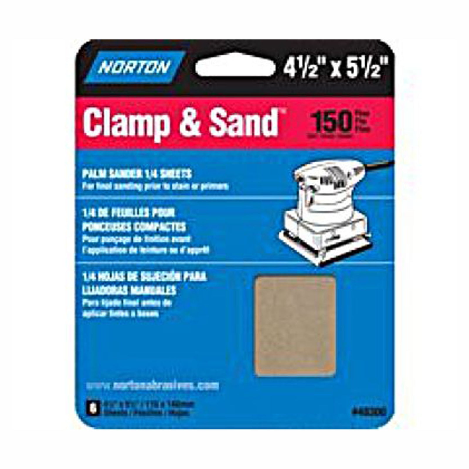 Feuille abrasive, 4-1/2'' x 5-1/2'', 150 gr