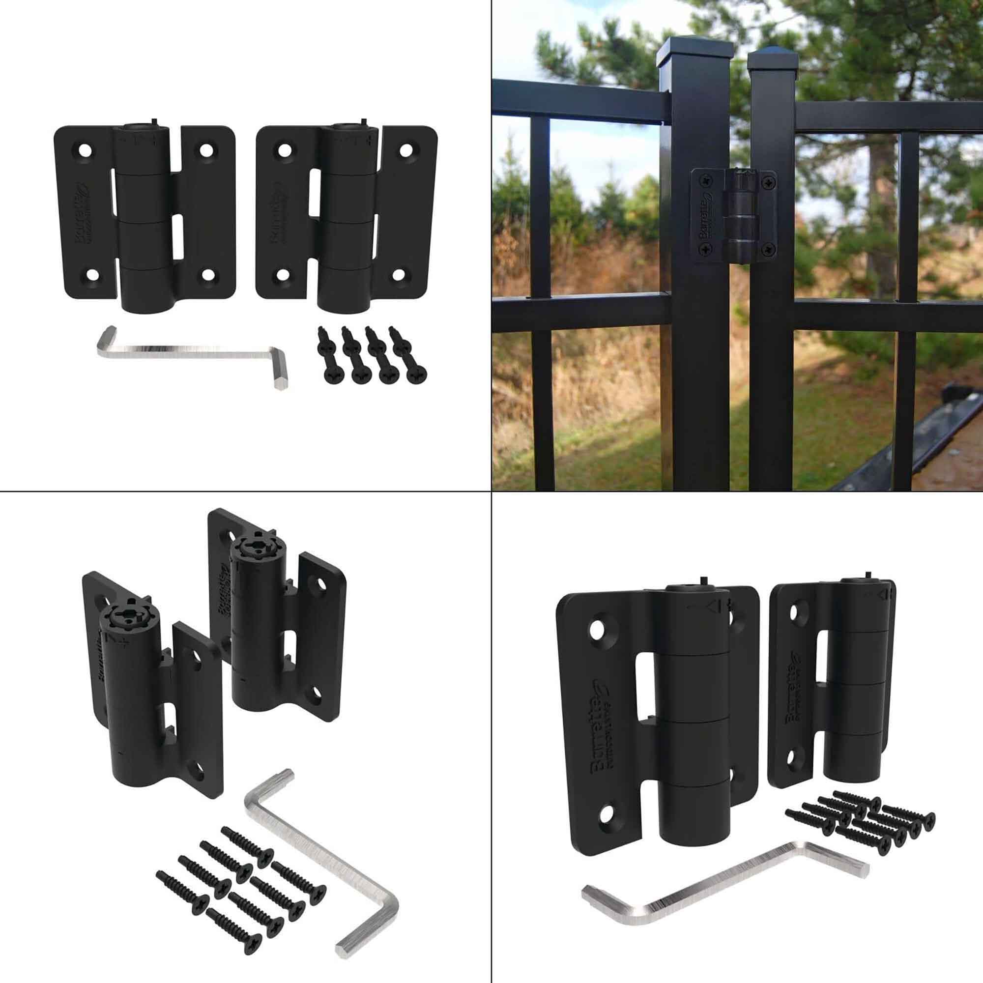 Charnière papillon compacte en acier noir, 2 unités