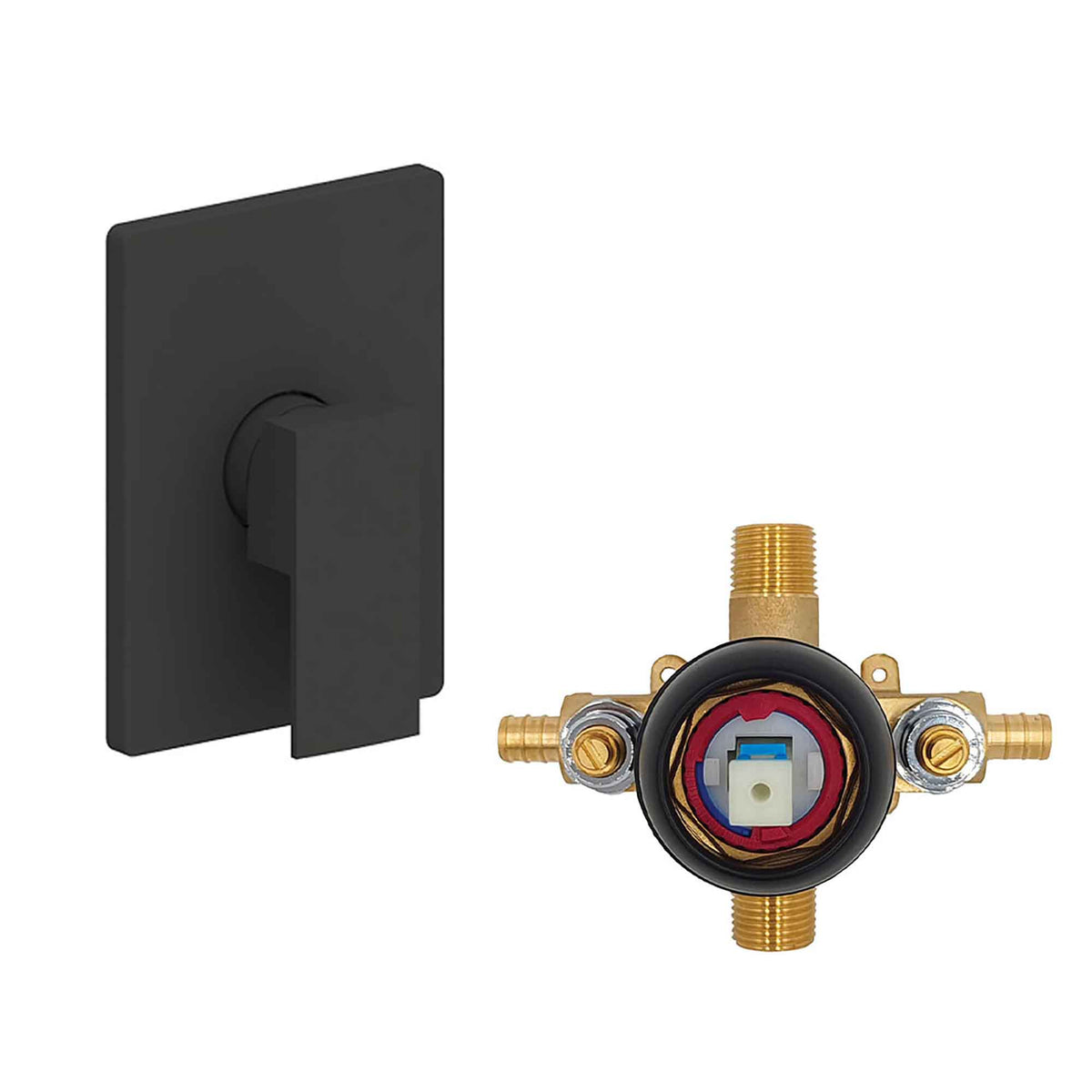 Mitigeur de douche à 1 voies, noir mat