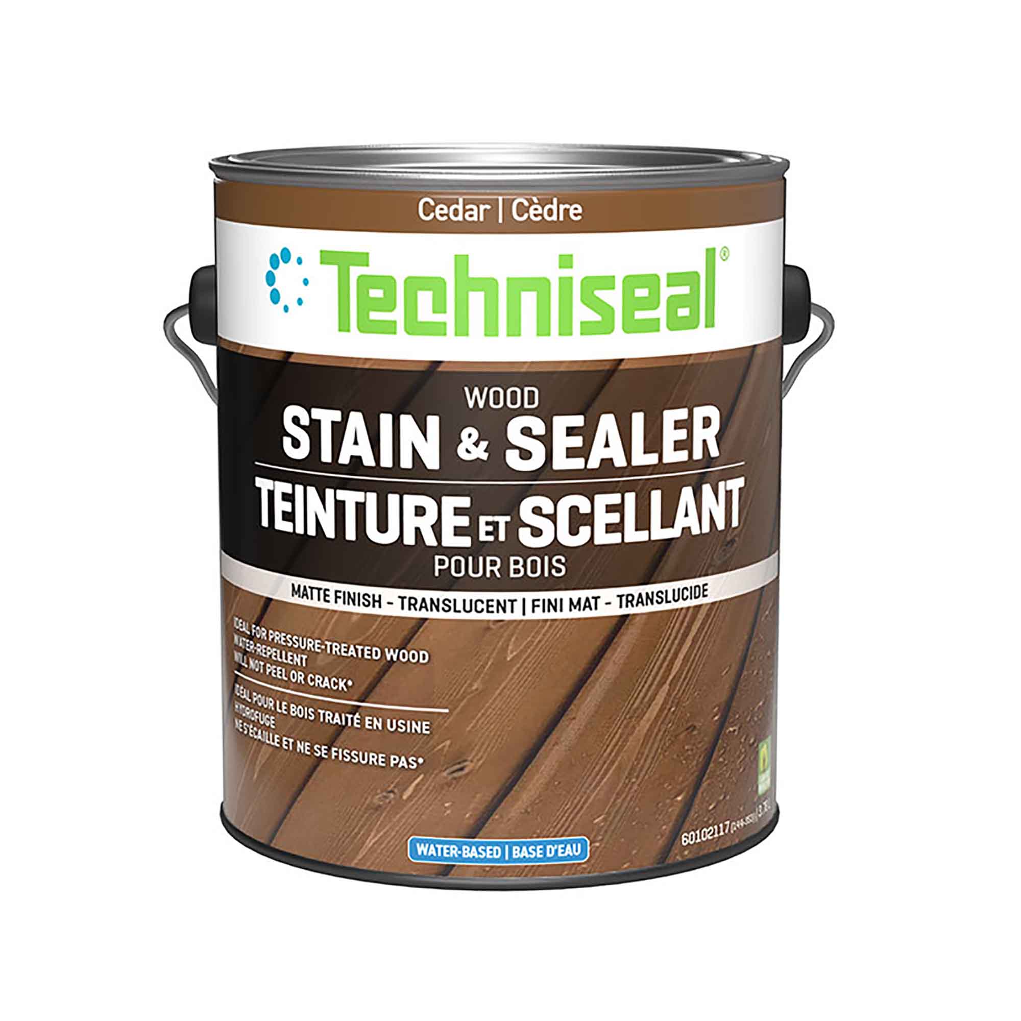 Teinture mate et scellant pour bois à base d'eau, translucide (3,78 L)