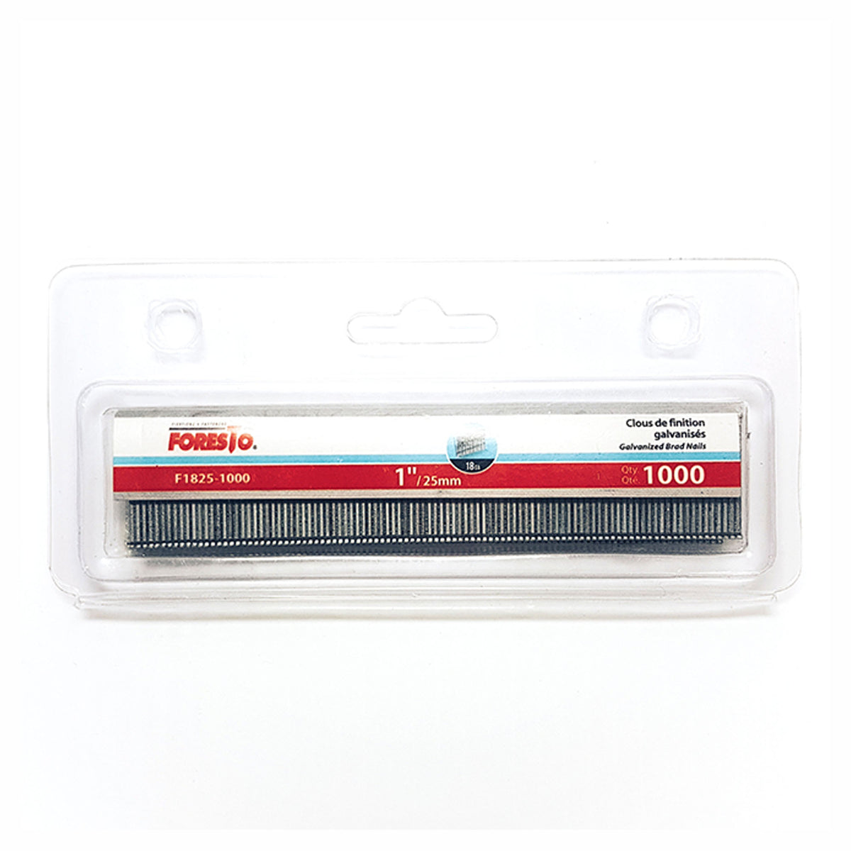 Clou de finition galvanisé, calibre 18, 3/4'' (emballage de 1 000)