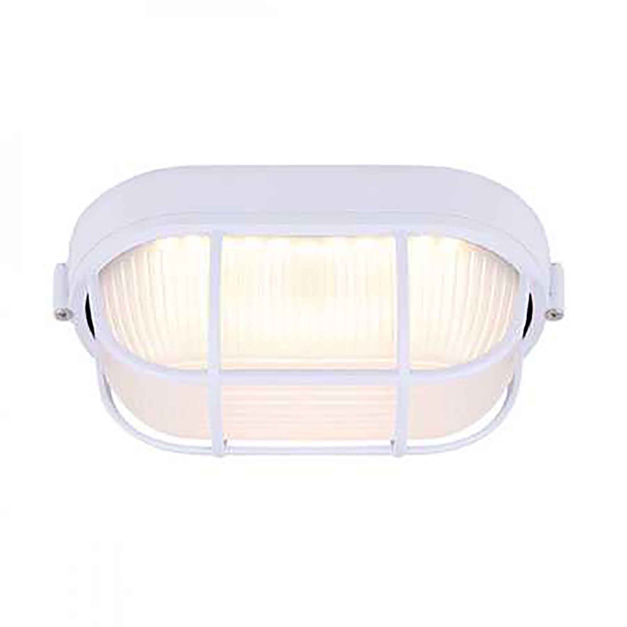 Luminaire marine ovale d'extérieur mural blanc givré