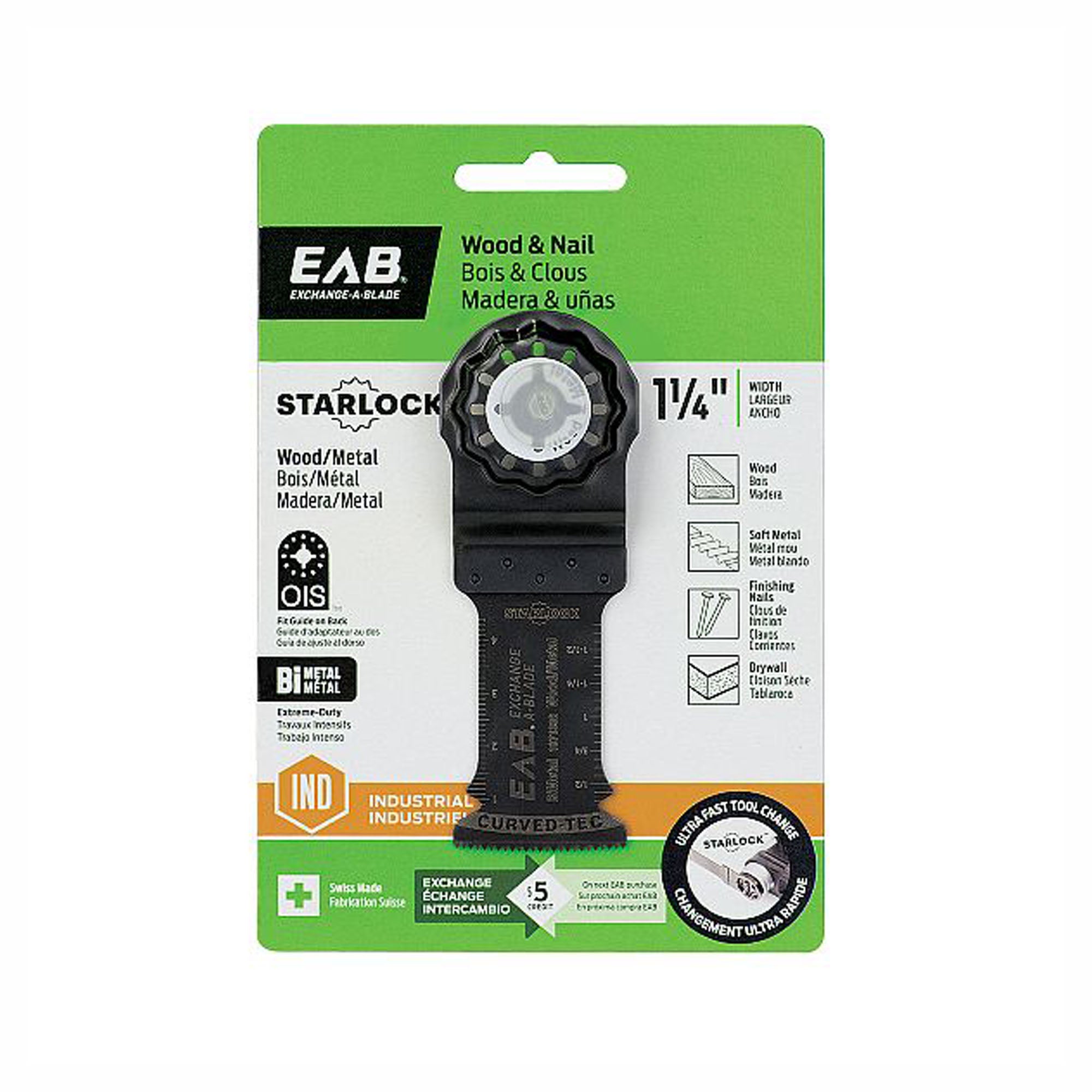 Lame de scie oscillante, curver pour le bois et les métaux, 1-1/4''