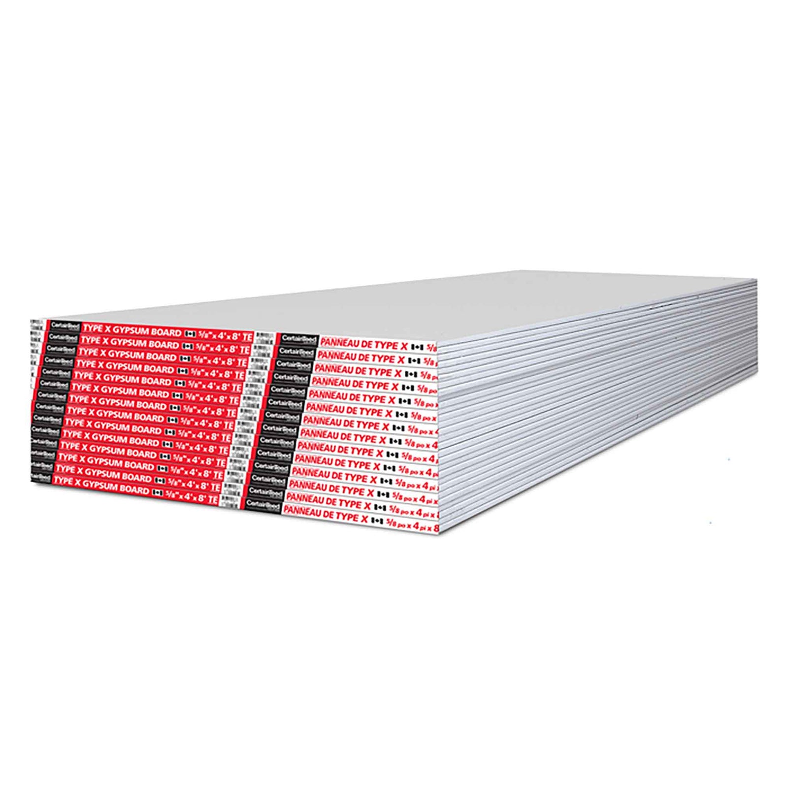 Panneau de gyplap type X, 5/8'', 4' x 8'