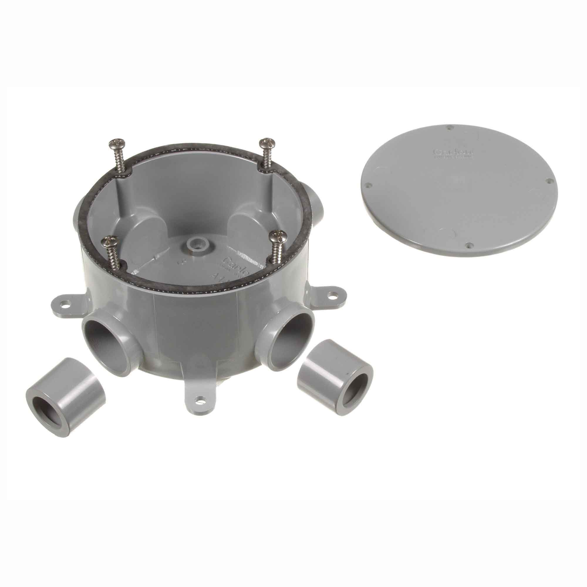 Boîte octogonale en PVC gris, 1/2" ou 3/4"  