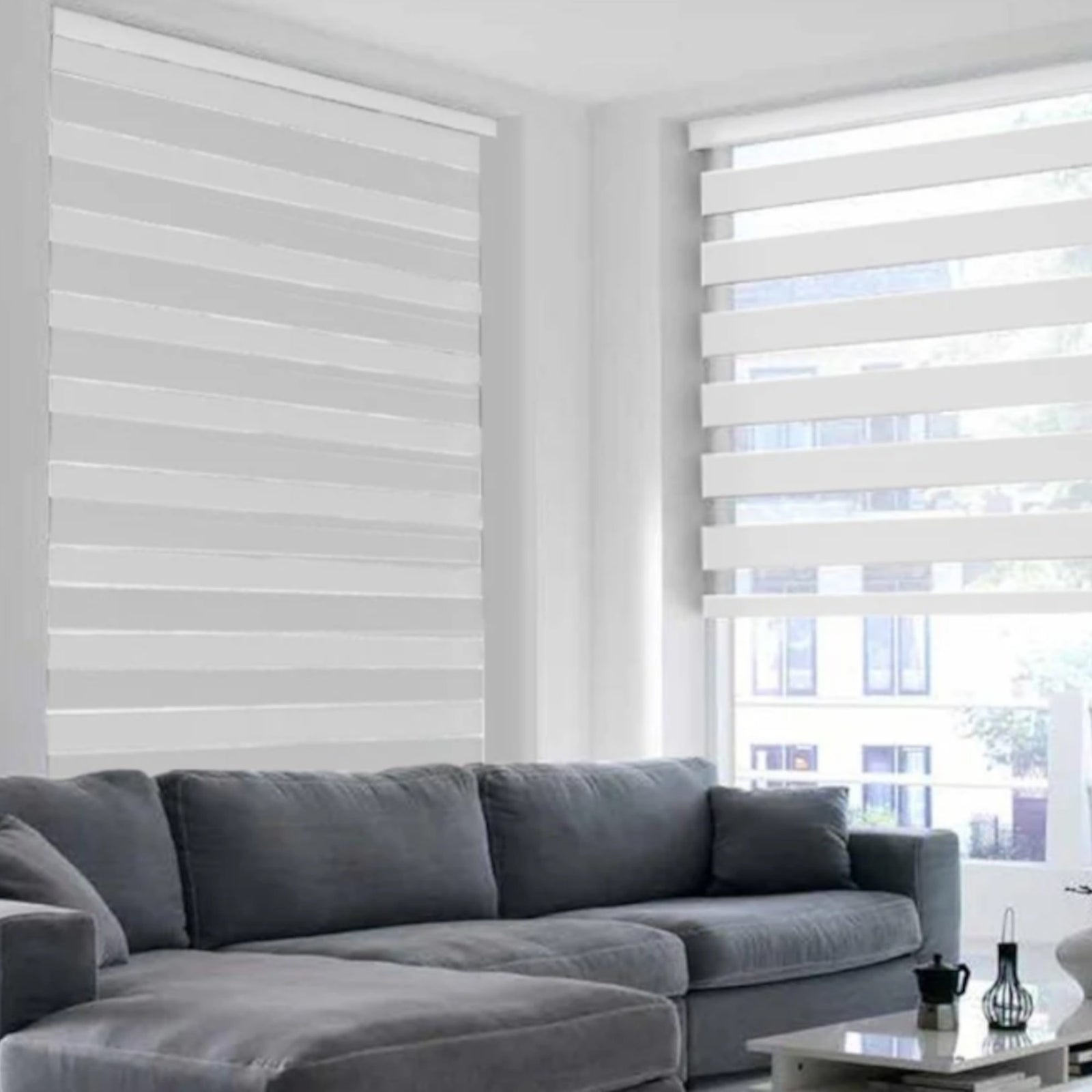 Store alternée Blackout, sans cordon, blanc, 48'' x 84''