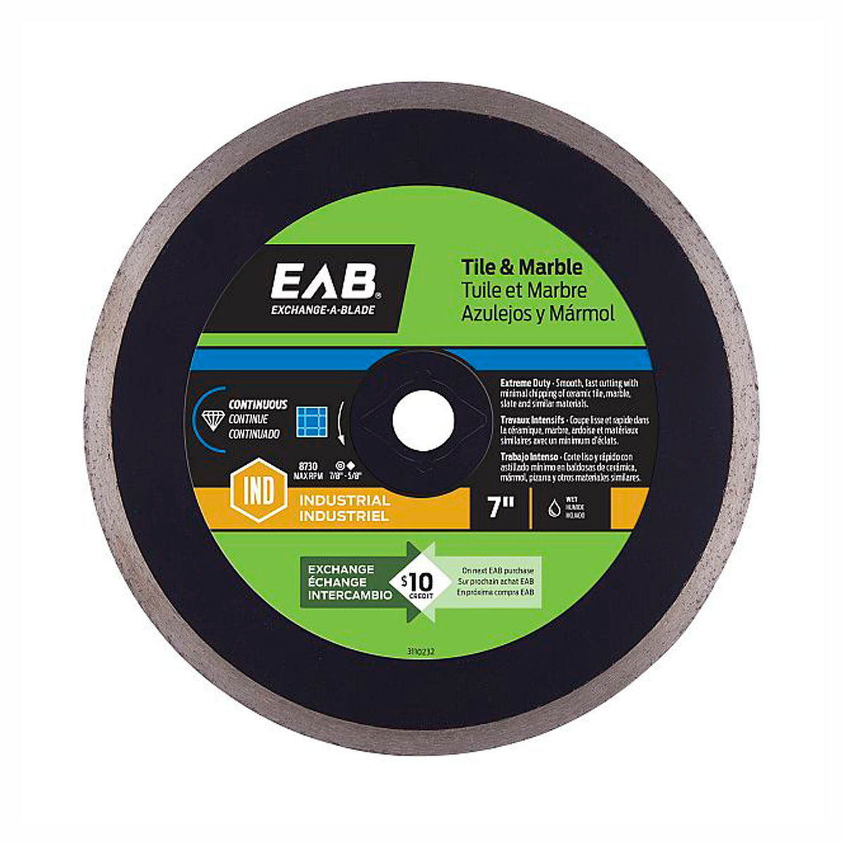 Lame diamantée continue pour porcelaine 4-1/2'' série bronze