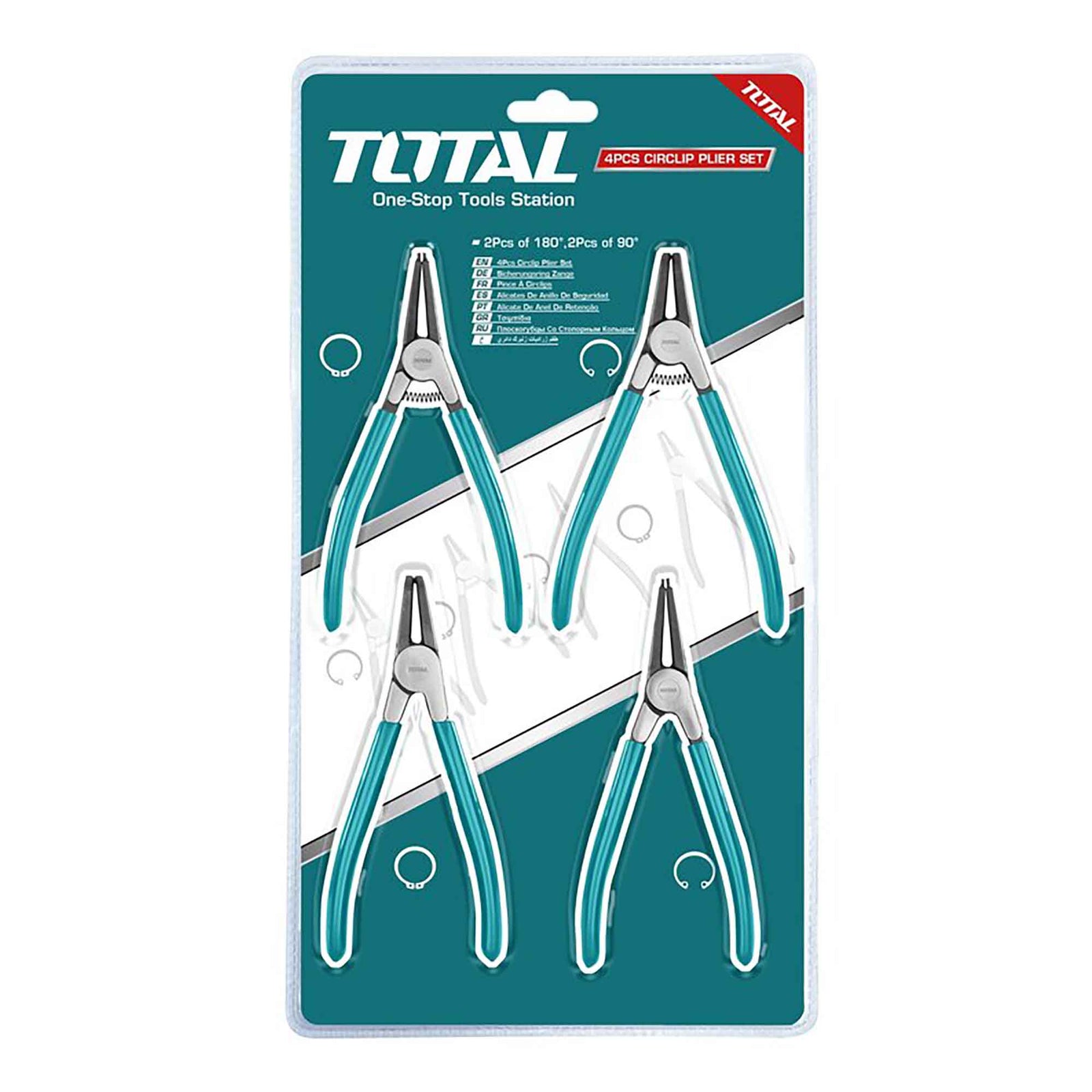 Ensemble de 4 pinces à circlip industrielles. 7''